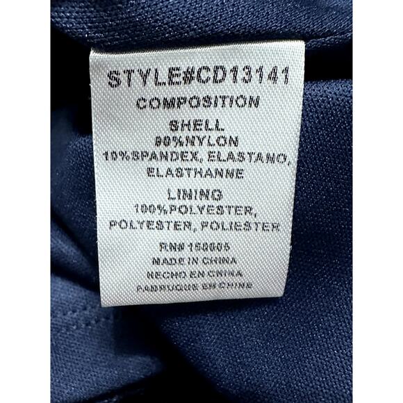 NSR Soft Lace Dress Hi-Low Hemline Puff Sleeves Fully Lined Navy Blue Medium NWT - Picture 9 of 9